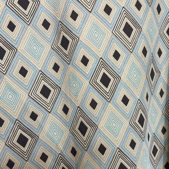 Ann Taylor Loft 100% Silk Geometric Print Midi Skirt Size 10 Beige & Blue - Picture 5 of 5
